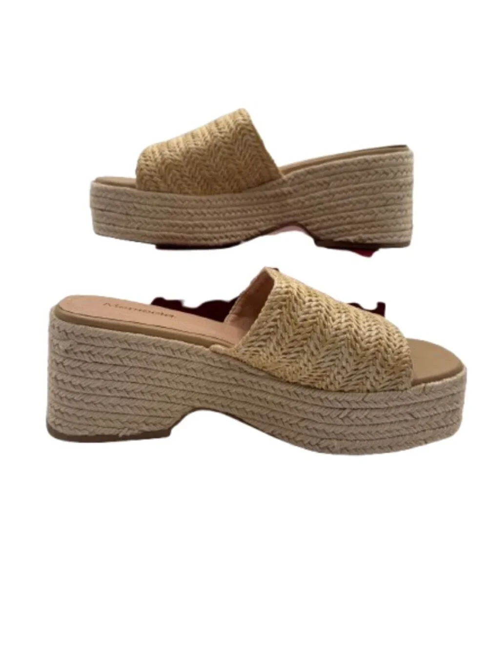 Monrovia Women's Bohemian by Espadrilles Apricot Platform Sandals Size 8